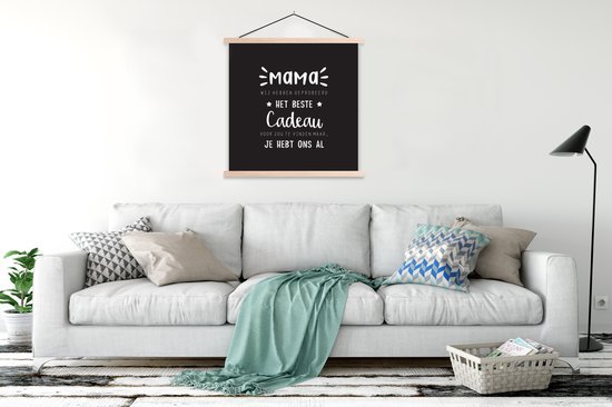 Porte-affiche avec affiche - Affiche scolaire - Proverbes - Citations - Maman, tu nous as déjà - Maman - 120x120 cm - Lattes vierges