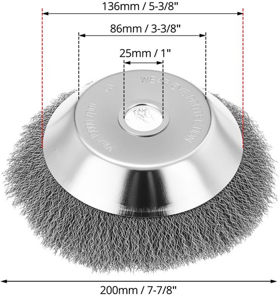 Onkruidborstel 200 x 25.4MM voor Grastrimmer en Bosmaaier — afbeelding 3