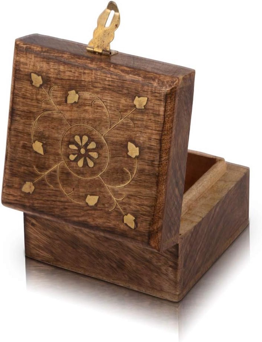 Handgemaakt Houten Sieradendoosje met Slot en Sleutel voor Sieraden en Kleinigheden