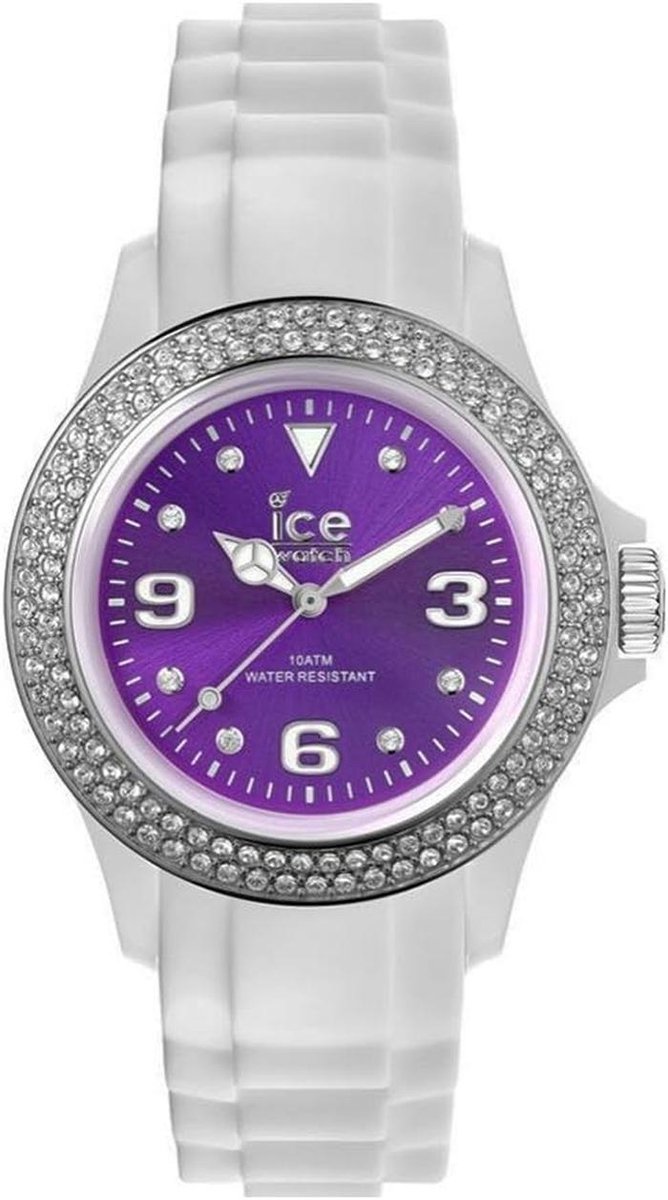 Unisex paarse Ice-Watch horloge met wit en paars, zonder motief