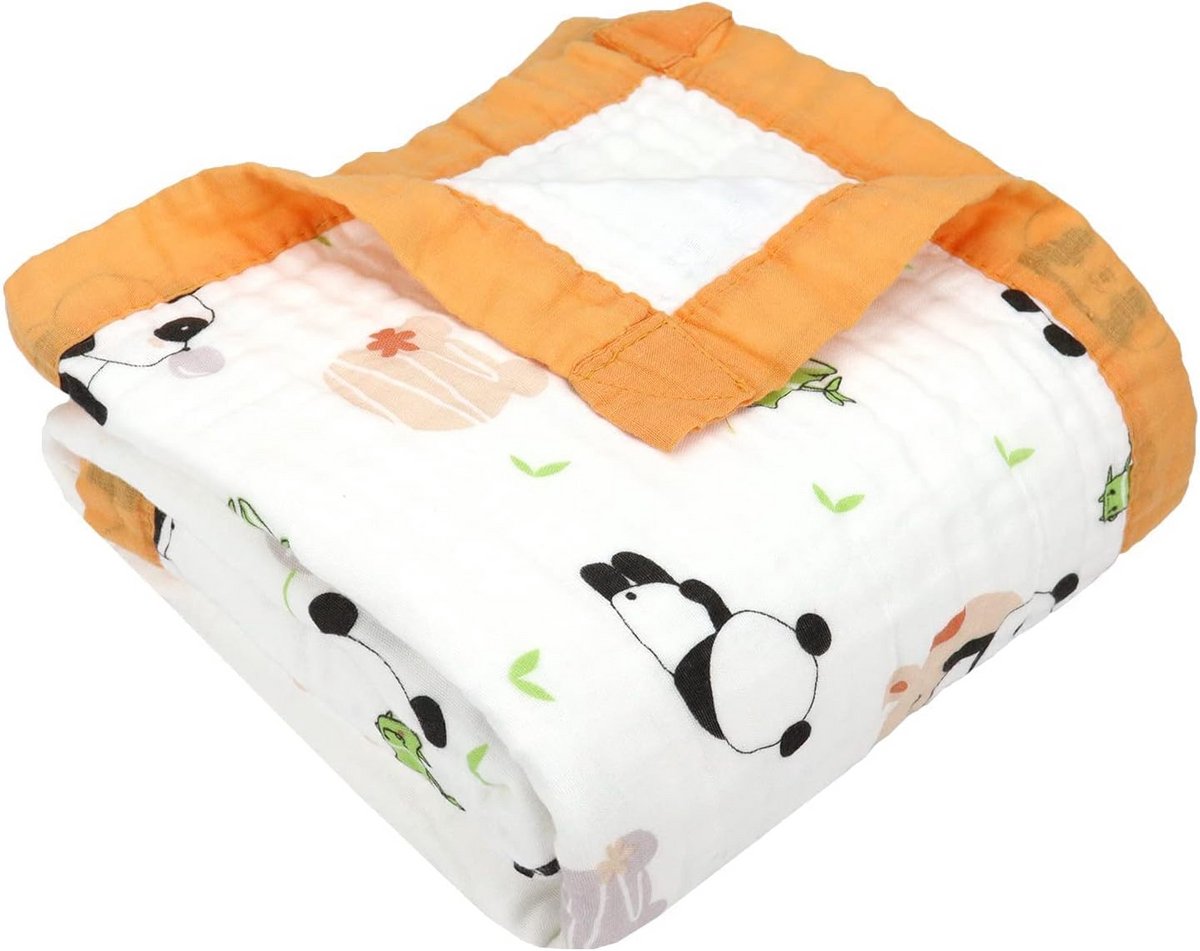 Extra Zachte 6-Laags Katoenen Mousseline Baby Deken / Wikkeldeken 110x110 cm