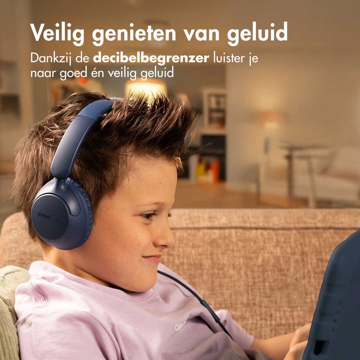 imoshion Kinder Koptelefoon Draad Decibelbegrenzer Denim - afbeelding 3