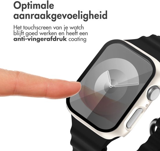 Screen protector - Geschikt voor Apple Watch 7 / 8 / 9 - 41 mm - Full Cover Hard Case / Beschermend Hoesje - Sterrenlicht