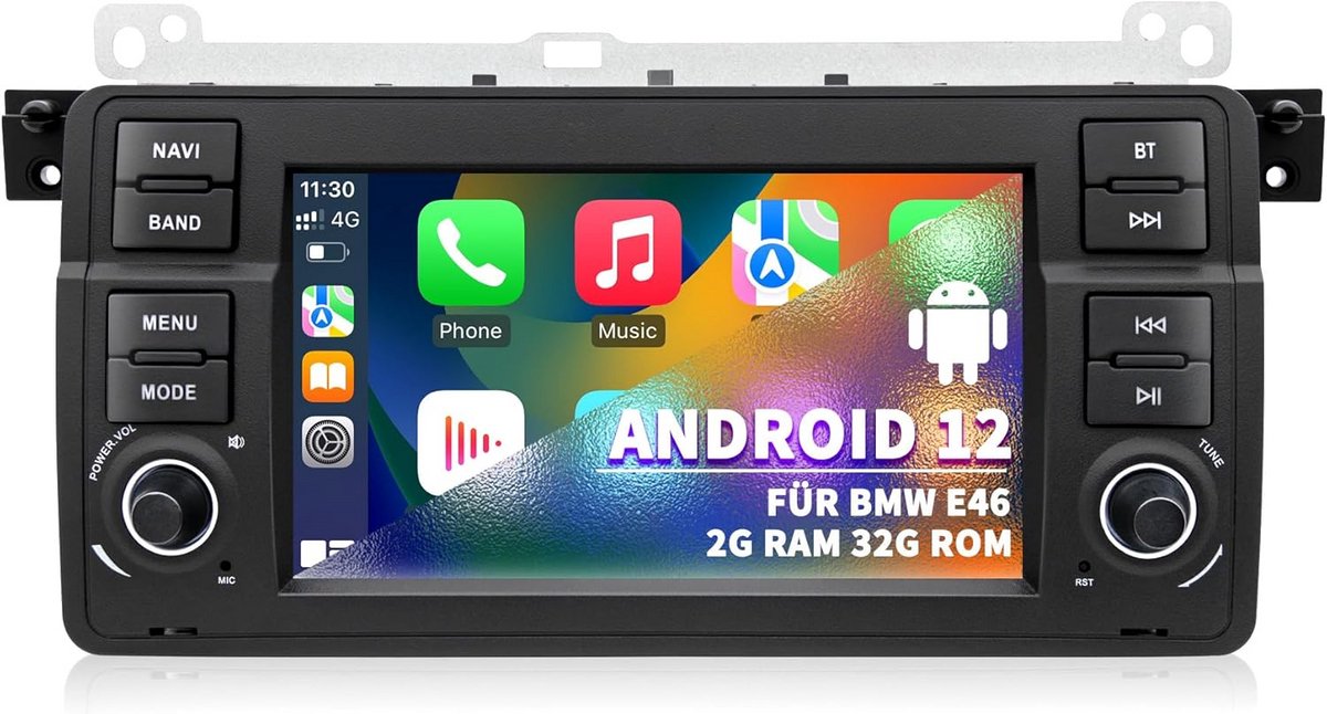 Autoradio Android 13 met GPS en Bluetooth voor BMW E46
