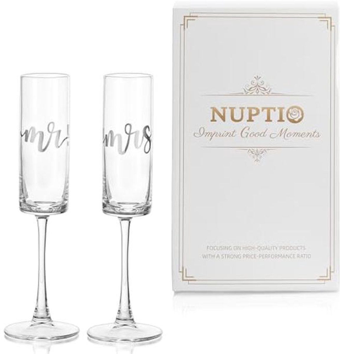Gegraveerde Champagneglazen Set voor Bruiloft – Perfect Cadeau voor Koppels