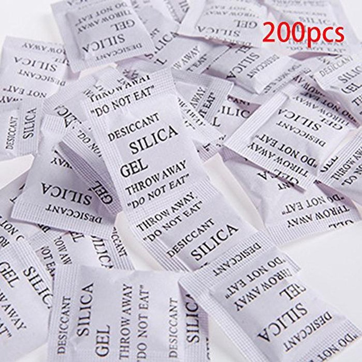 Desiccant Bags Silica Gel 200pcs - Moisture Absorbent & Multifunctional