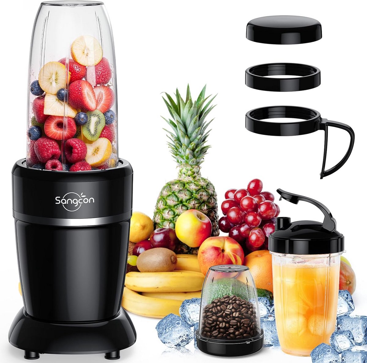 Krachtige 1000W Blender voor Smoothies en Milkshakes - Inclusief 3 To-Go Bekers