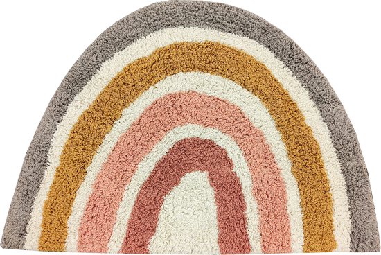 Mats & Joy® Tapis Arc-en-ciel Chambre Enfant 70x100 cm - 100% coton - env. 1500 g/m² - Lavable - Tapis Doux Chambre Enfant - Tapis Chambre Bébé - Tapis Enfants - Chambre Garçons et Filles