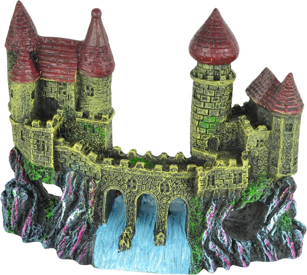 Kasteel en Brug Aquarium Ornament | Realistisch Detail | 6,5 x 16,5 x 13 cm