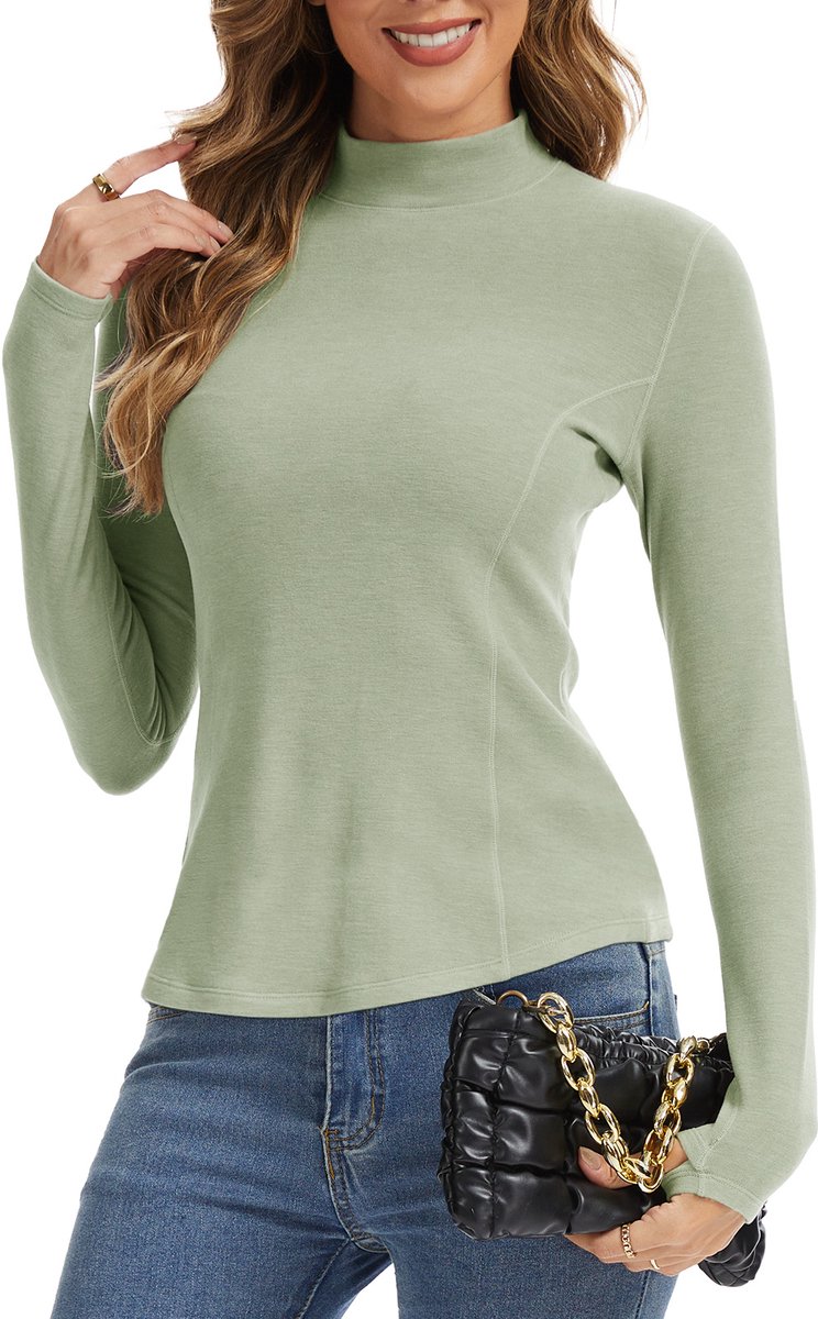 Warme Tops - Thermoshirt - Warme Onderhemd - Thermisch Ondergoed - Dames Thermisch Ondergoed - Warme Onderkleding - Heren Thermisch Ondergoed -Groente-S
