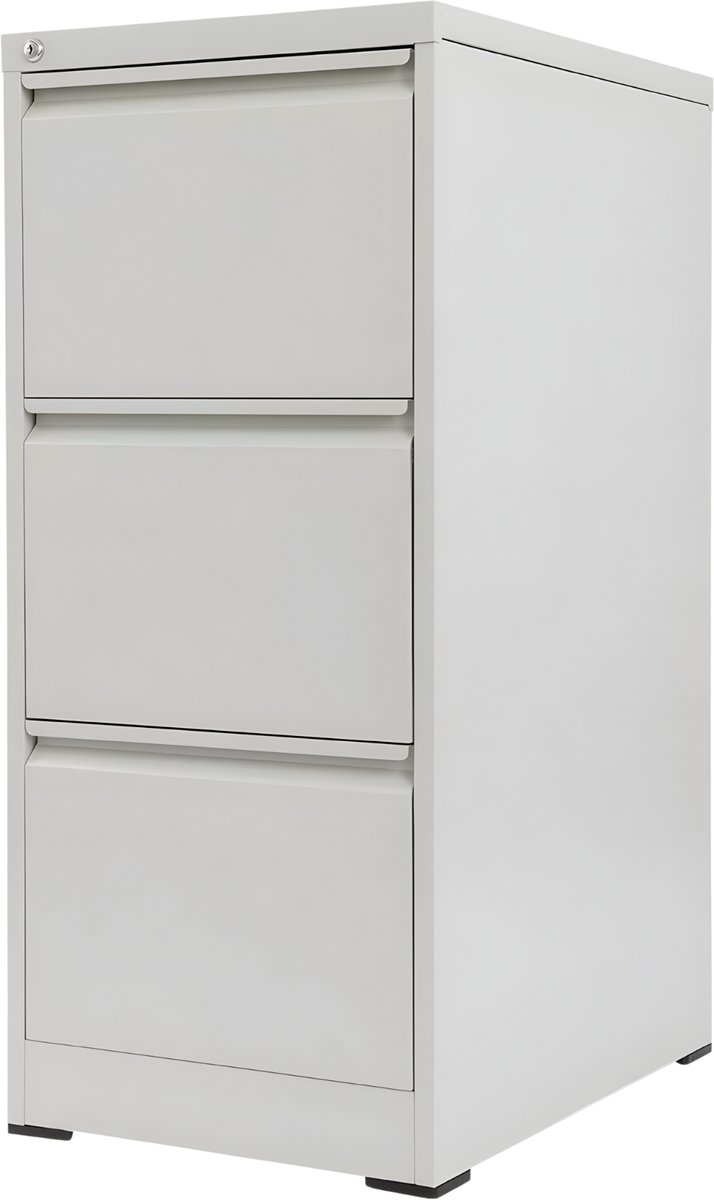 Happiq Archiefkast - Opberkast - Kantoorkast - Voor kantoor en thuis - Met 3 laden - Wit