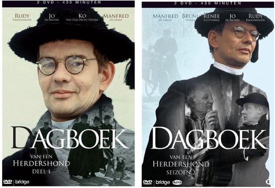Dubbel-dvd-hoes met close-up van man met bril en hoed. 'Dagboek van een Herdershond deel 1'.