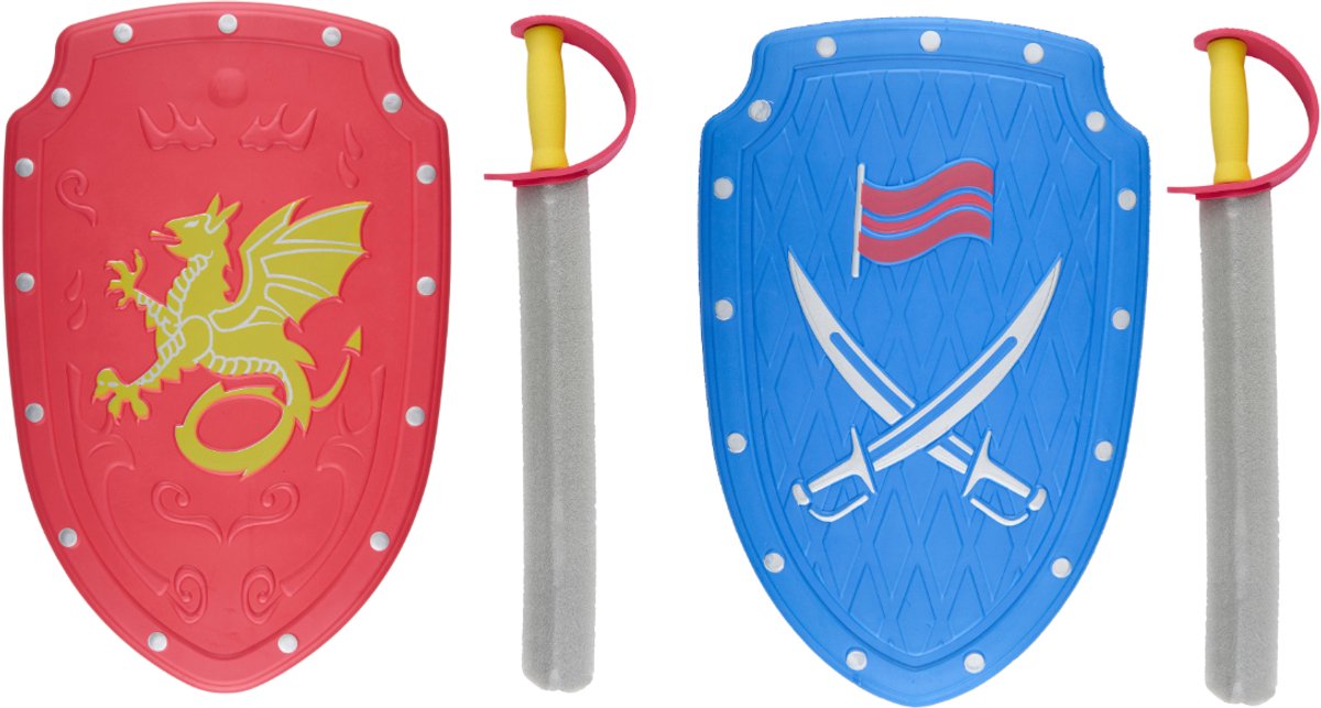 Eddy Toys Ridder Speelset - 58688 - Ridder Speelgoed met Schild en Zwaard - Speelset vanaf 3 Jaar - 1 Willekeurige Kleur