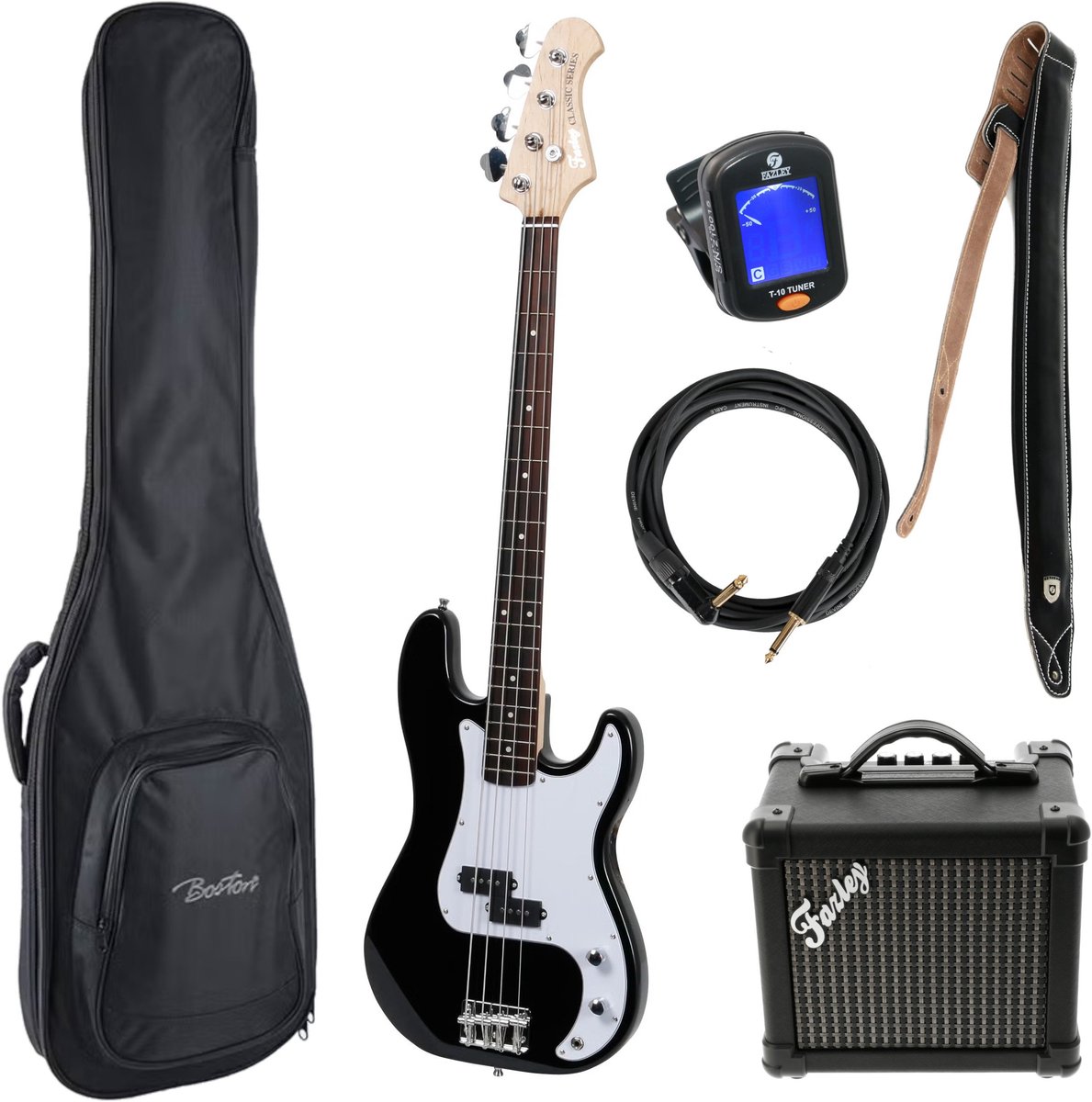 Basgitaar starterset Fazley Classic Series FPB118 Black