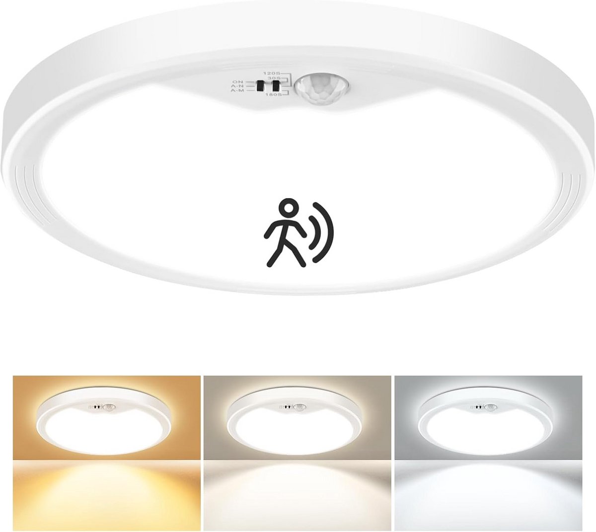 Ronde LED Plafondlamp met Bewegingsmelder - 18W - Energiezuinige Sensorverlichting voor Binnen