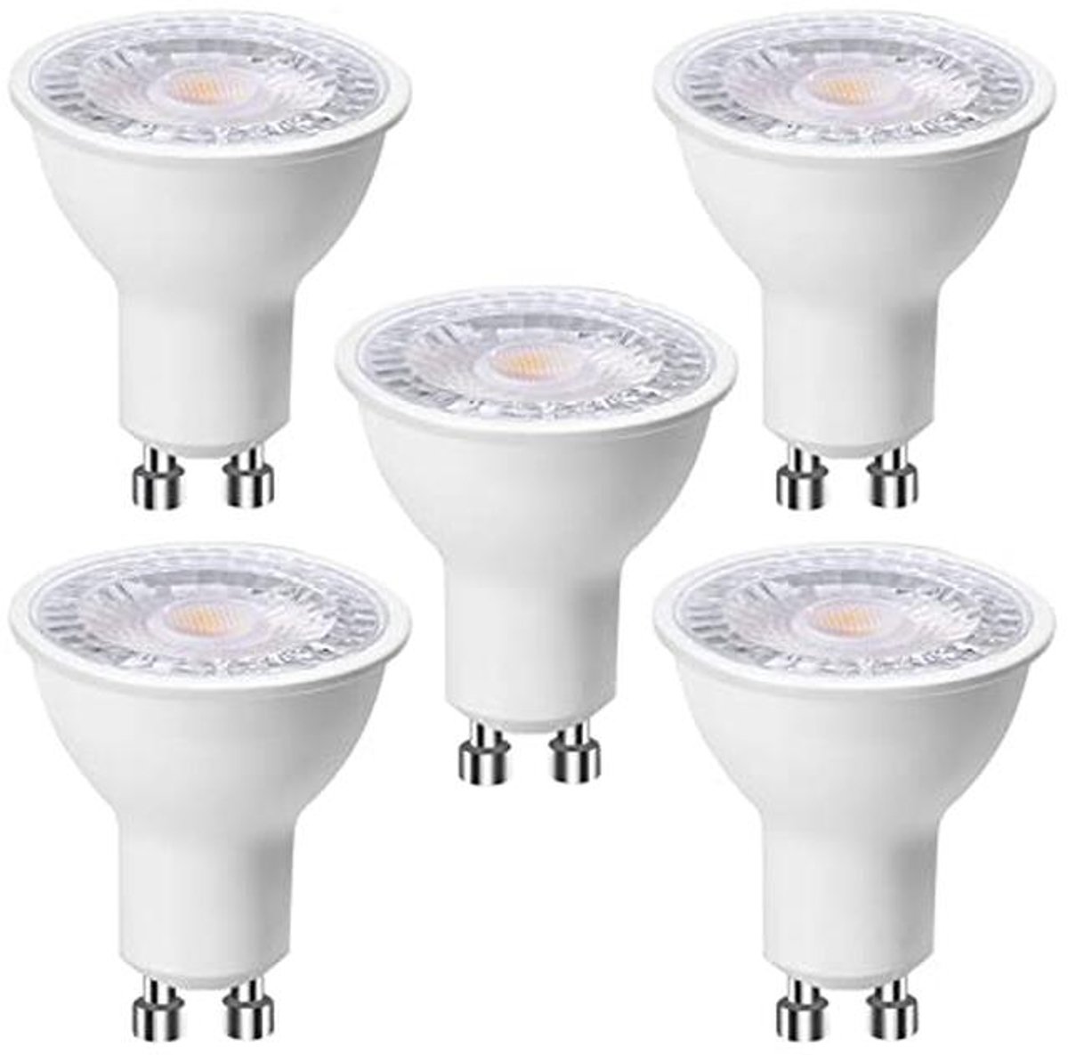 LED GU10 Lampen 6W 500 Lumen Koudwit 6500K Niet Dimbaar - 5 Stuks