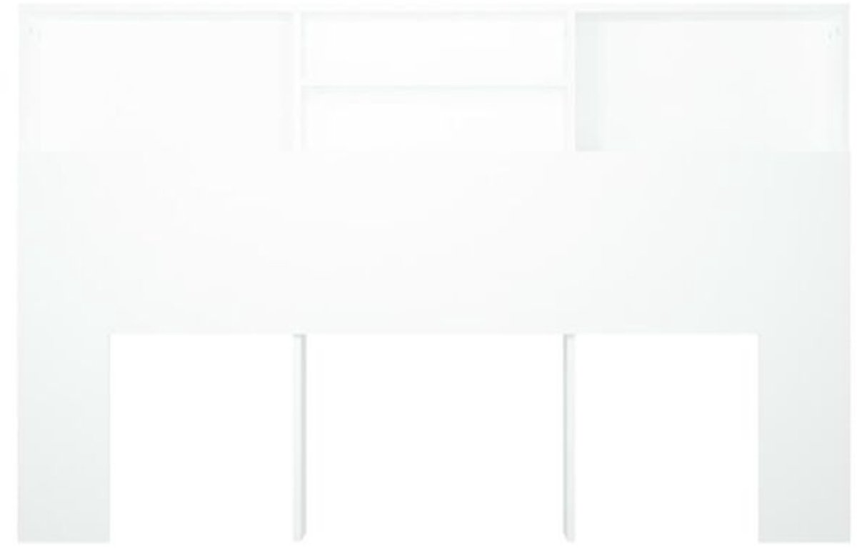 Omabeta Slaapkamer Collectie Luxe Bedhoofd met Opslagcompartimenten – 160 cm Breed – Witte Duurzame MDF Uitvoering