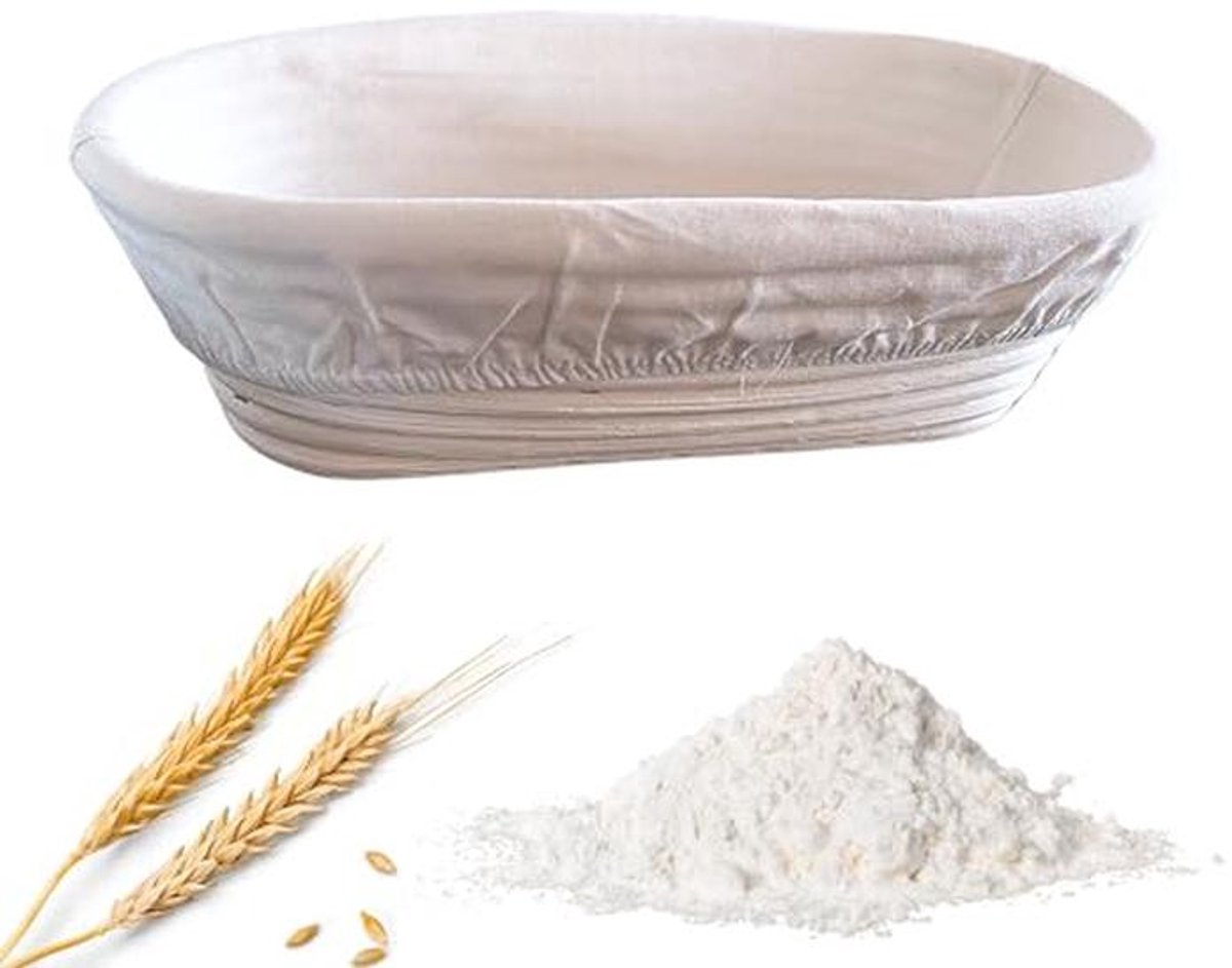 Ovaal rijsmandje voor 1 kg deeg – hoogwaardige rotan banneton voor luchtige broodbrouwen, ideaal voor zuurdesem en gistdeeg