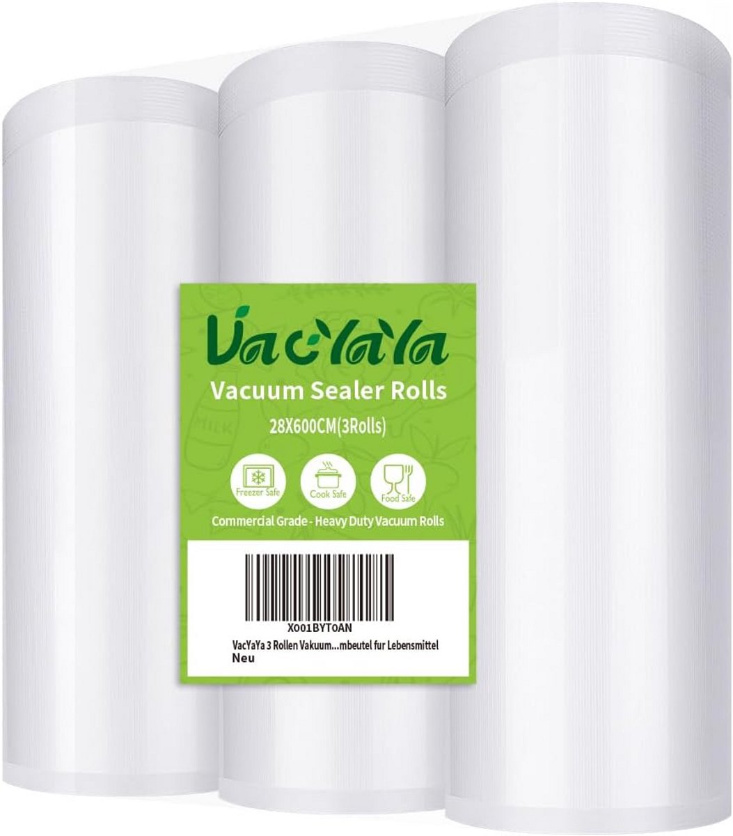 Vacuüm Sealer Rollen 28x600cm voor Diepvrieszakken - 18m Voedselbesparende Oplossing - BPA-vrij