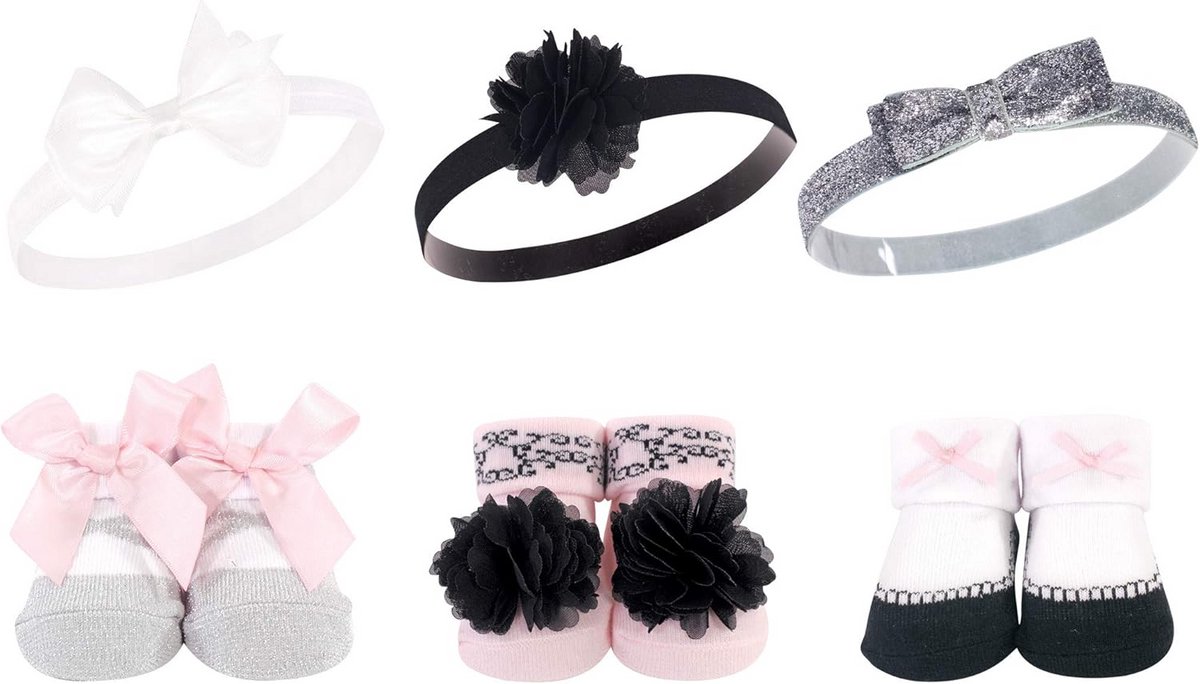 Babysokjes en Hoofdband Set voor Meisjes - Cadeauset Pasgeboren