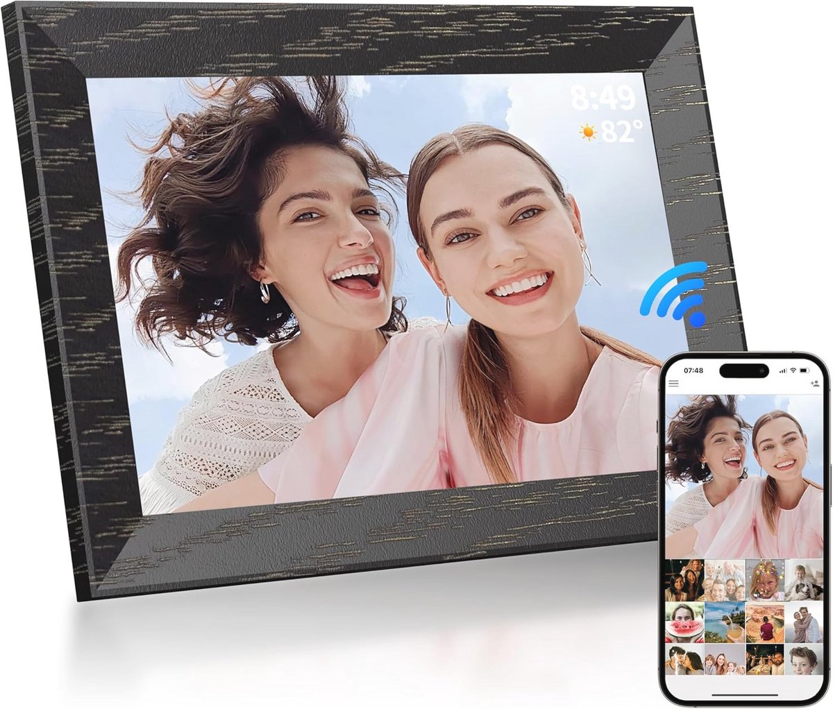 10,1 inch digitale fotolijst met touchscreen en Frameo-app