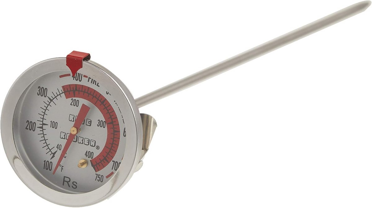 Frituurthermometer 12 inch met klem voor zijde van de pan