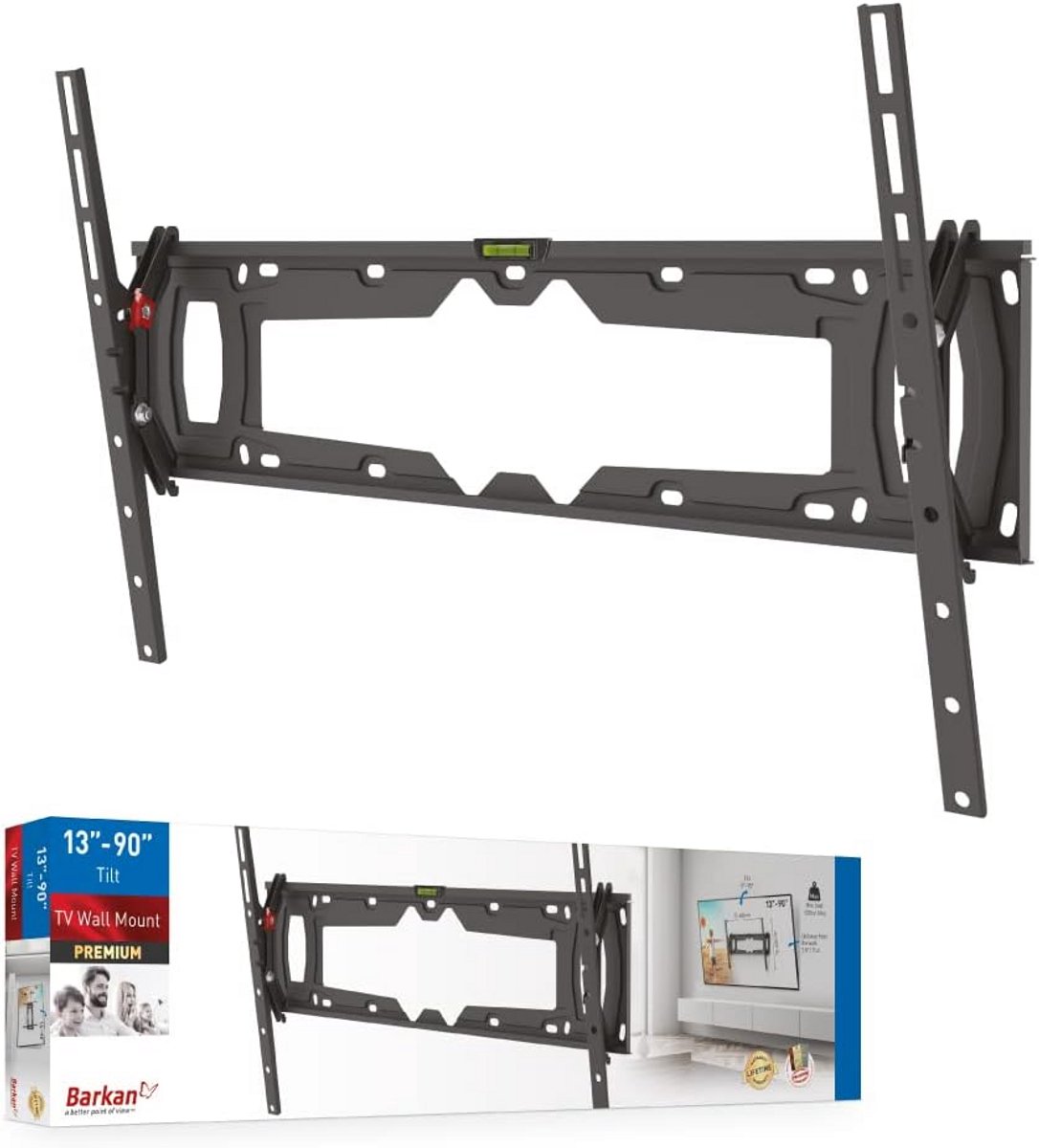 Kantelbare TV Muurbeugel voor 32 tot 90 Inch Schermen - Zwart