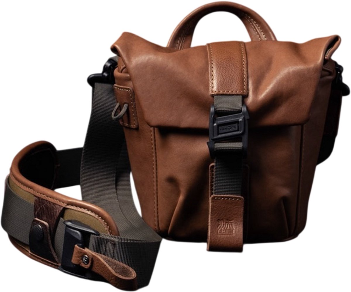 Wotancraft Pilot - 2L - bruin leer - cameratas - schoudertas