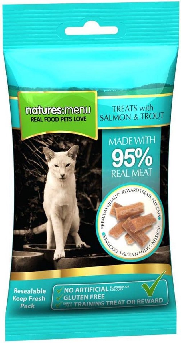 Gezonde Kattensnoepjes Zeevis Mix - Lax en Forel - 12 x 60g Voordeelpakket
