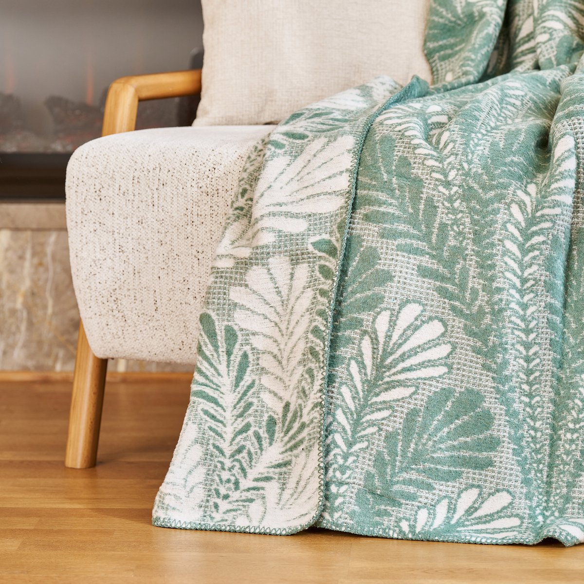 Boraboi® Katoenen Deken- 150x200 cm , (Groen,wit) 400 GSM – Dubbelzijdig – Vier Seizoenen