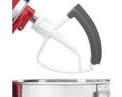 Platte Mixer - 15 X 15 Cm - Menghaak - Geschikt Voor Kitchenaid Blenders - Komschraper - Vaatwasmachinebestendig - Accessoire - Blenderaccessoires - Keukenaccessoires - Geschikt Voor Mengkommen Van 11,4-5 Liter - Wit