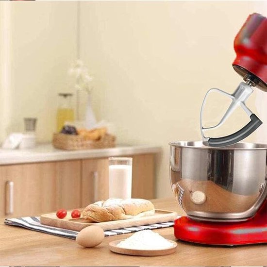 Platte Mixer - 15 X 15 Cm - Menghaak - Geschikt Voor Kitchenaid Blenders - Komschraper - Vaatwasmachinebestendig - Accessoire - Blenderaccessoires - Keukenaccessoires - Geschikt Voor Mengkommen Van 11,4-5 Liter - Wit — afbeelding 3