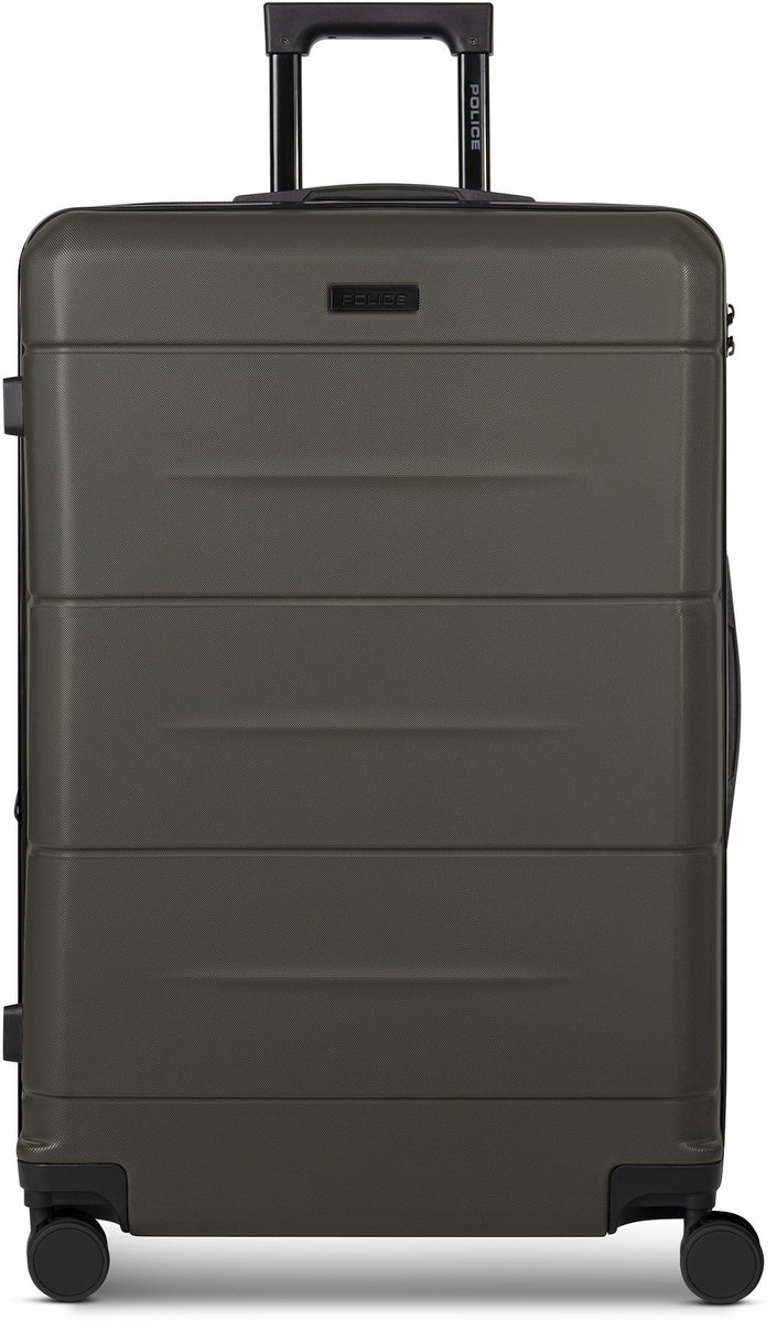 Police London 4 wielen Trolley 74 cm met uitbreidingsplooi - Harde bagage - Combinatieslot - cool olive