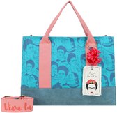 Fritzi aus Preußen sac à épaule bandoulière Canvas Fritzi x Frida Kahlo Tote Bag Limited Frida Heads turquoise