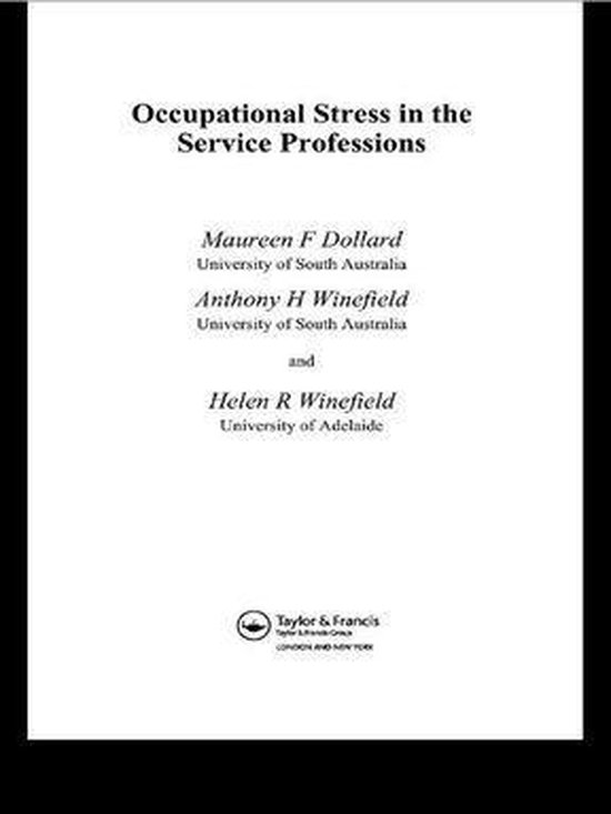 Occupational Stress in the Service Professions - cover