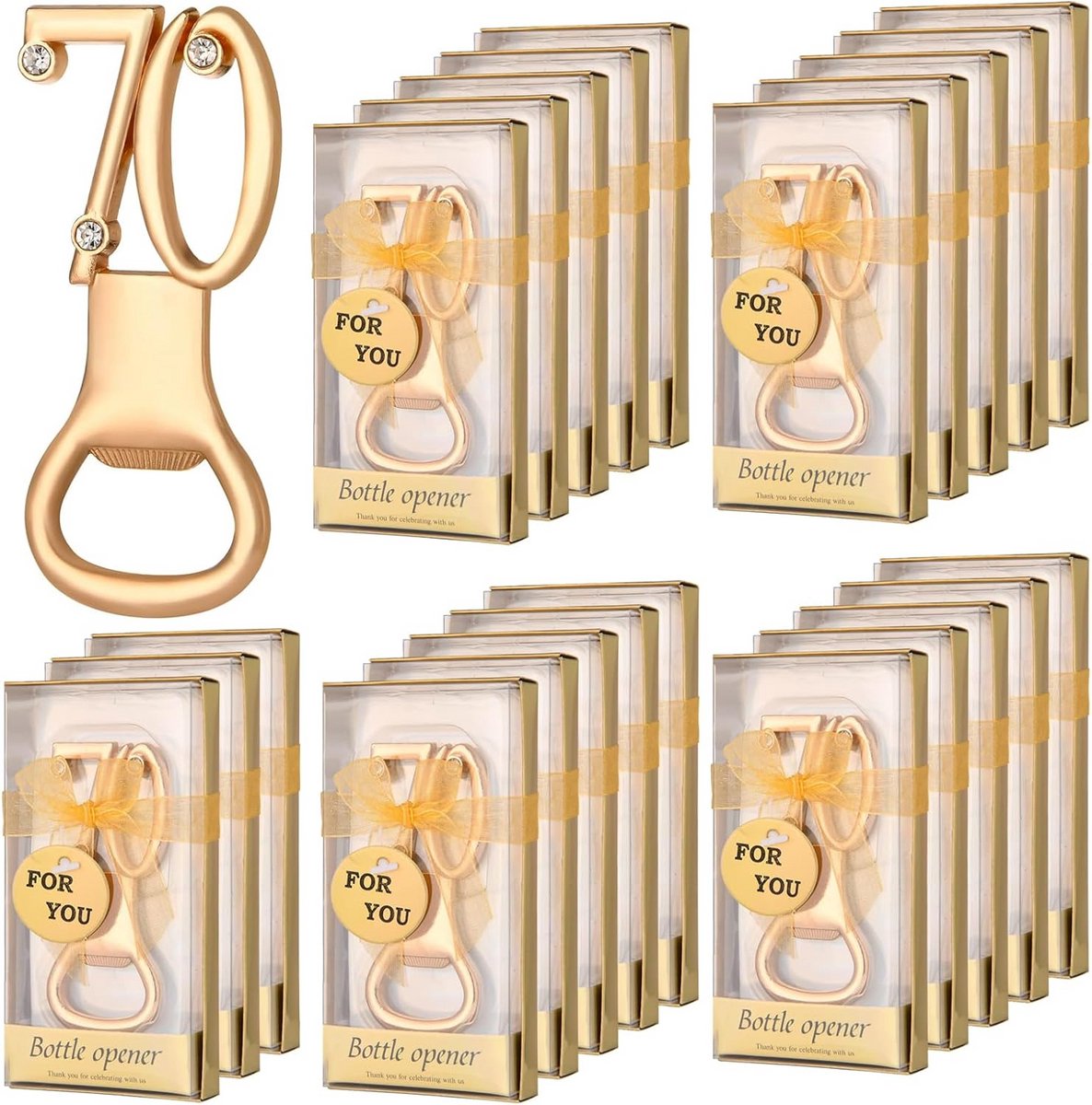 24 Gouden Flesopeners Cadeau - Perfect voor Verjaardagen en Feesten