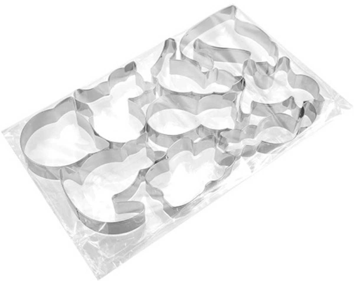 WishesMar Koekjessnijder Vorm van Boerderij-dieren 8 Stuks 3D Uitsteekvormpjes van Plastic voor Fondant, Taarten, Koekjes, Bakken, Keuken Accessoires, DIY Feestelijke Decoratie
