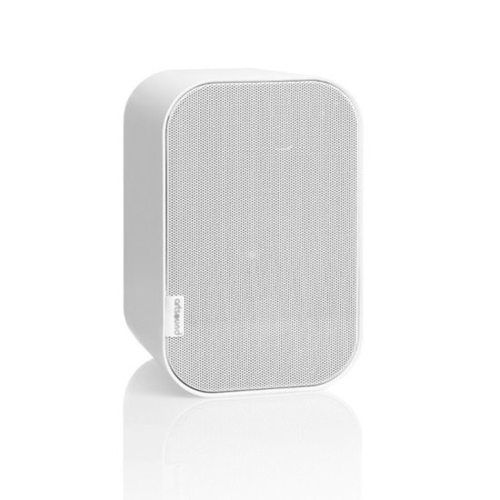 Witte Artsound UNI30 passieve luidspreker met perforaties en logo, voorkant.