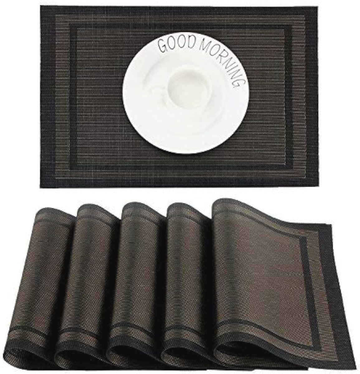 Set van 6 Antislip Hittebestendige Placemats - Vlekbestendig Tafelonderzetters 45x30cm