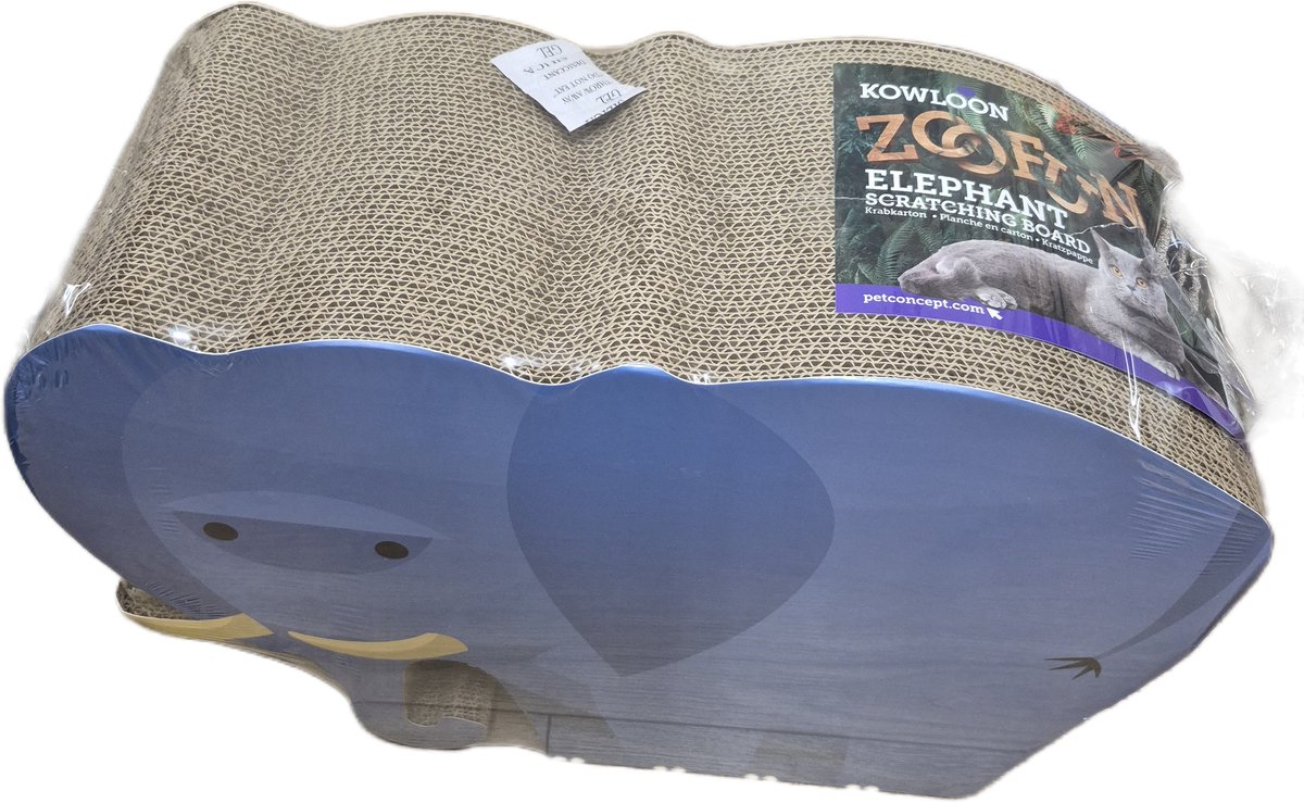 Kowloon krabkarton - kattenkrabspeelgoed - krabmeubel - olifant - 40x 55 x 20 cm