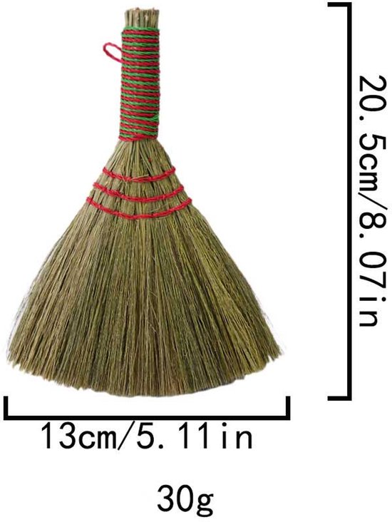 2 stuks Kleine handbezem - bureaubezem - bezem met zachte borstelharen - strobezem - 13*20.5cm - verwijdert gemakkelijk stof - geschikt voor het schoonmaken van keukens, kantoren, huizen, computers en auto's - Rood van Merkloos	 — afbeelding 2