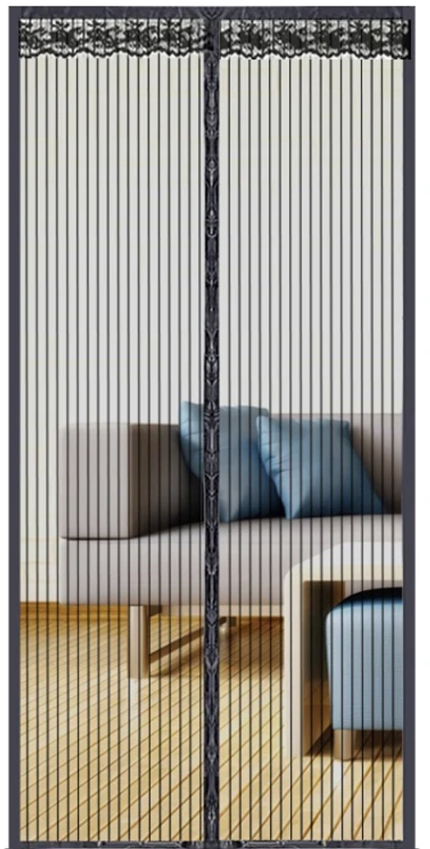 Everyday Elegance Muskietendeur, 210x90 cm, Luxe Insectenwerend Gordijn van Polyester-Linnenmix 1 stuk