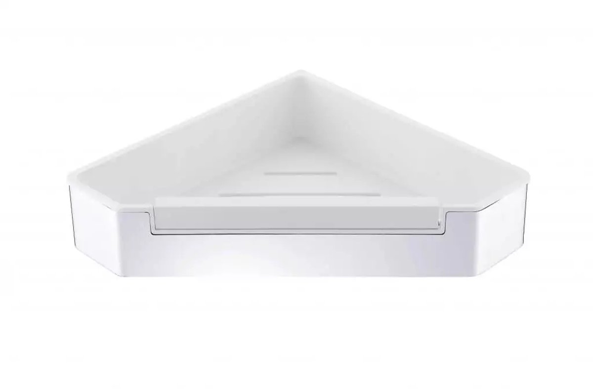 Stella Hoekdouche Opberger 22x22cm - RVS met Witte Inzet & Trekker