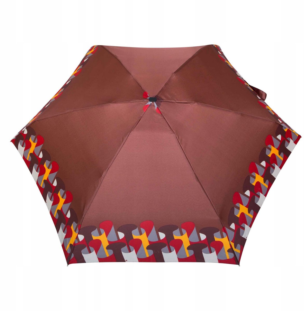 Super Mini Damesparaplu met Ruches - Compact & Stijlvol Bruin