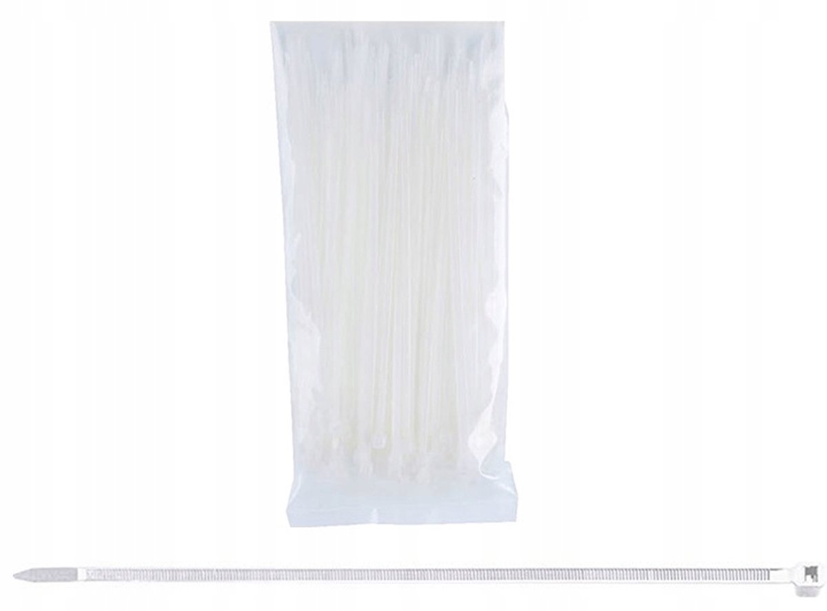 Witte Kabelbinders 3,6 x 300 mm - 100 st