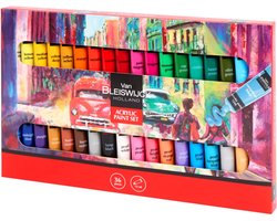 Van Bleiswijck Holland | Professionele Acrylverf Verf Set | Hobbyverf Acryl Verf Set | Mix van 36X intense kleuren – waterbasis acrylverf voor canvas, hout, papier, MDF, keramiek | Hobbyverf | 36X Stuks - 12ml Verf Tubes