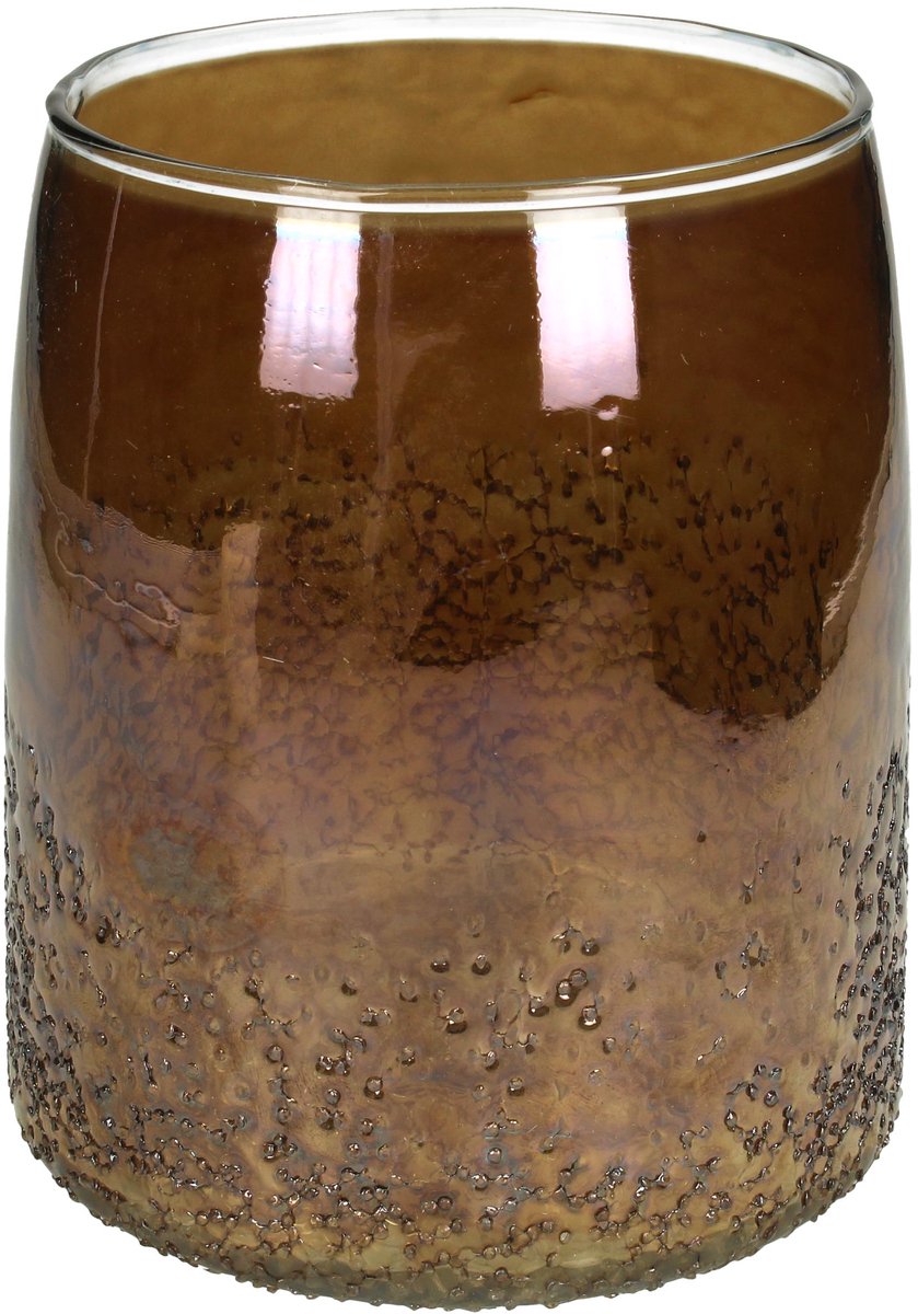 Vaas glas bruin 16x16x18 cm I HD Collection