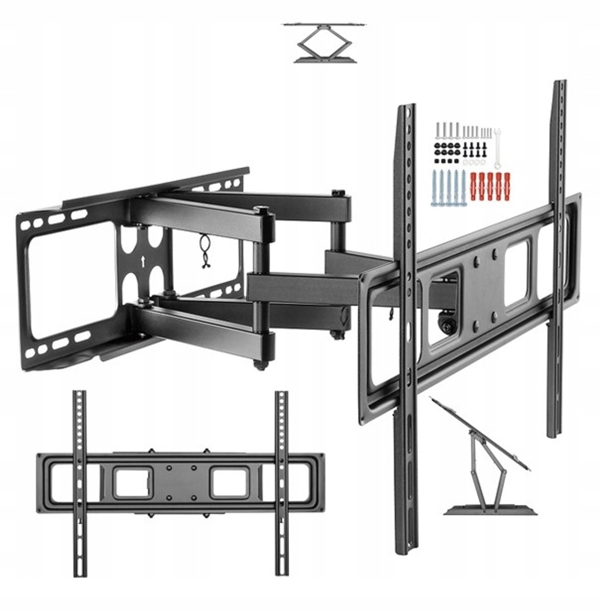 Draaibare TV-muurbeugel voor 65" TV's, 50 kg belastbaar