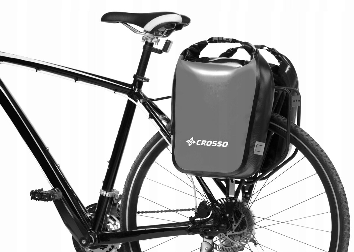 Crosso Dry 30 Fietstassen Set - Waterdicht & Robuust - Grijs