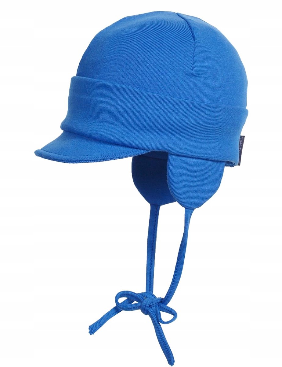Döll Jersey Babymuts met Klep, Maat 45 - Blauw